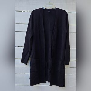 Torrid Layering Cardigan Open Front Pockets Black Longline Sweater Plus Size 1
